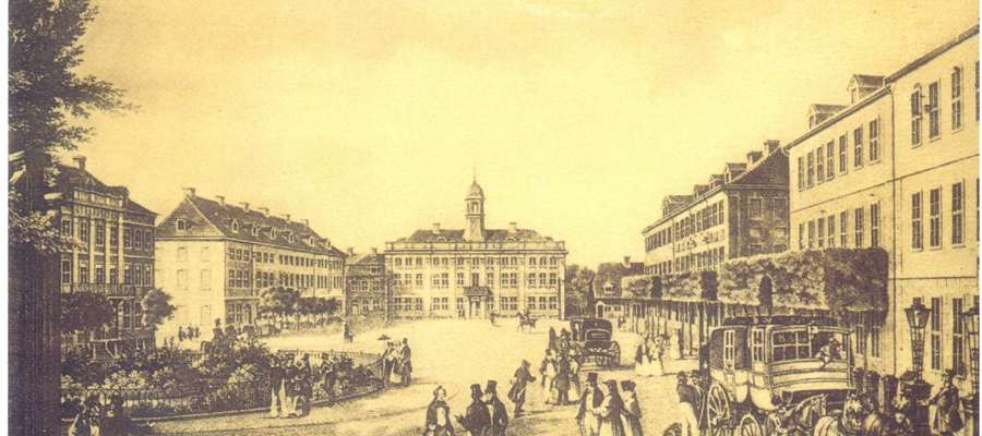 Dzisiejszy Plac Słowiański na litografii Heinricha F. Bilsa z 1837 r.