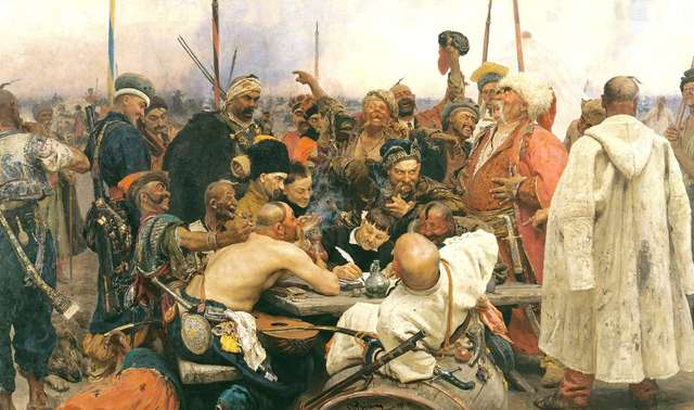 Obraz Ilji Riepina "Kozacy piszą list do sułtana" - full image