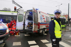 Tramwaj śmiertelnie potrącił pieszego na Sikorskiego w Olsztynie 