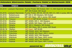 Znamy kalendarz Mistrzostw Polski i Pucharu Polski w Motocrossie 2016 