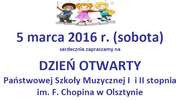 Dzień otwarty Państwowej Szkoły Muzycznej I i II stopnia im. F. Chopina w Olsztynie