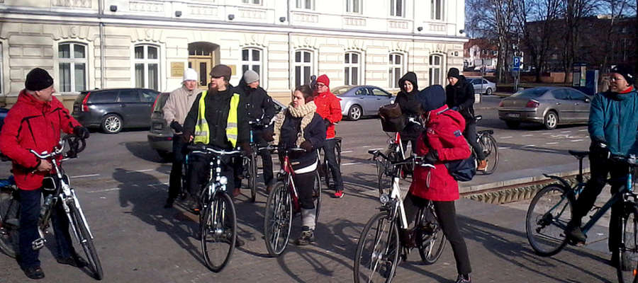 Uczestnicy warsztatów rowerowych w litewskiej Kłajpedzie