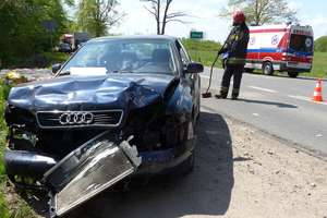 Wypadek na drodze Elbląg-Milejewo. Zderzenie na skrzyżowaniu [zdjęcia]