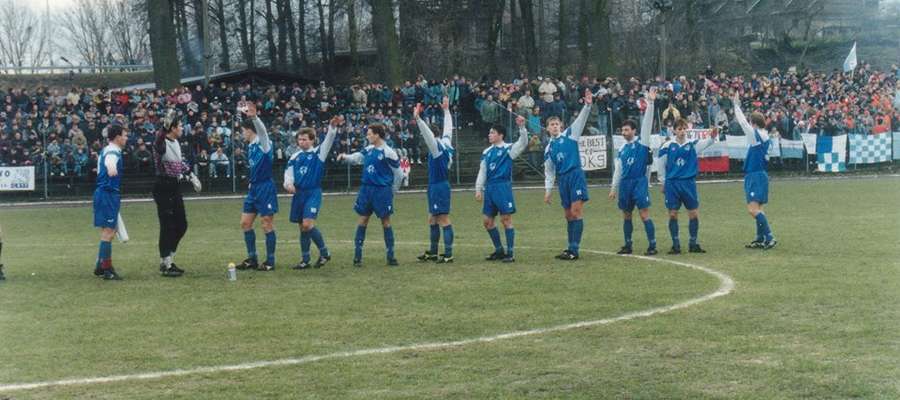 Na zdjęciu mecz z 1994 roku, 1/8 Pucharu Polski Jeziorak - Amica Wronki 