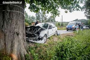 Wypadek w Kadynach. 76-latka zjechała na lewo i uderzyła w drzewo [zdjęcia]