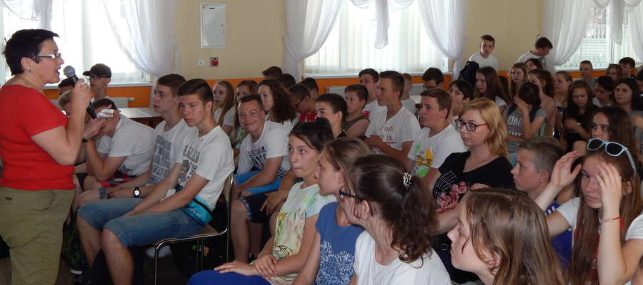 Spotkanie z udziałem gimnazjalistów od "Filomatów Nowomiejskich"
