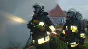 Strażacy gasili pożar zamieszkałej przybudówki w Pleśnie