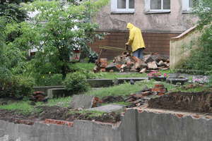 Rusza naprawa muru oporowego po dawnej synagodze przy Grunwaldzkiej w Olsztynie