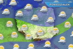 Poniedziałek znów deszczowy. Przejaśnienia na południu