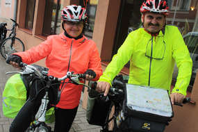Urszula i Tadeusz Wojciechowscy z Głubczyc przemierzają rowerami Warmię i Mazury.