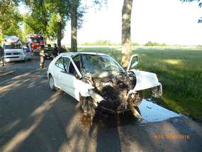 Wypadek na drodze w pobliżu Sępopola