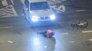 Kierowca bmw wjechał w rowerzystkę na Kanta w Olsztynie [FILM]