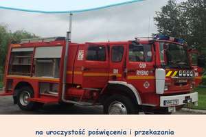 Poświęcenie samochodu ratowniczo-gaśniczego w Rybnie