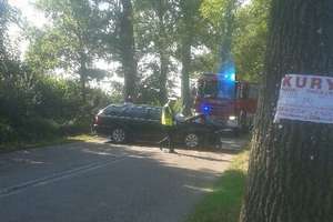 Kierowca uderzył w drzewo. Dwie osoby poszkodowane
