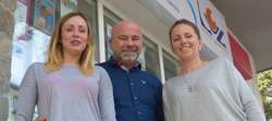 Od lewej Izabela Łużyńska, Piotr Ostrowski i Aneta Ostrowska z Biura Podróży Luz w Iławie
