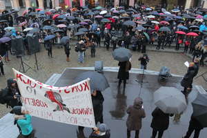 Czarny protest w Olsztynie po raz drugi [ZDJĘCIA]