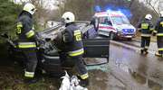 Dachowanie samochodu na trasie Olsztynek-Jedwabno