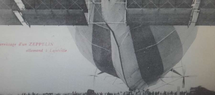 Tył sterowca Z.IV. Zdjęcie zostało zrobione we francuskim Luneville