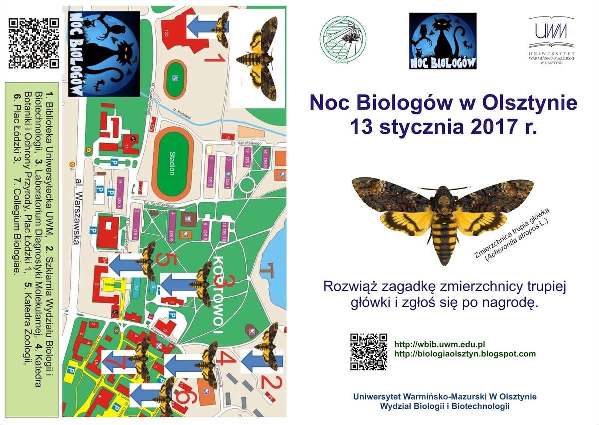 Okładka gry, opracowanej specjalnie na olsztyńską Noc Biologów 2017