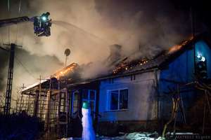 Nocny pożar domu w Lipowie