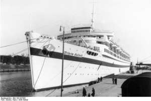 Na statku Wilhelm Gustloff  utonęło w 1945 roku wielu  dawnych mieszkańców Ostródy 
