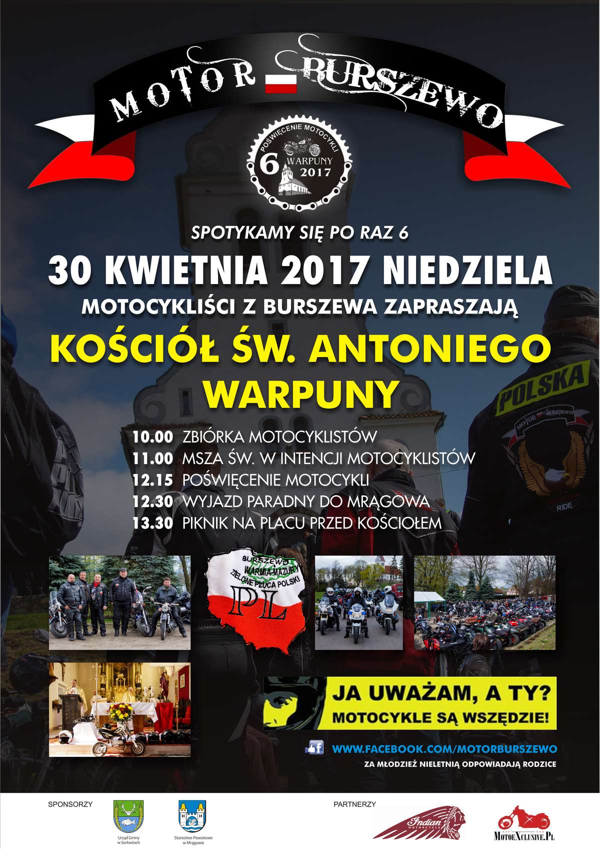 plakat inauguracyjny sezonu motocyklowego 2017 w Sorkwitach 