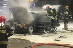 Samochód zapalił się na stacji paliw w Olsztynie
