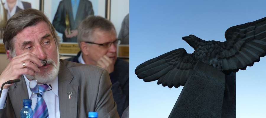 Radny Wiesław Burdyński uważa, że pomnik orła powinien zniknąć z iławskiego stadionu