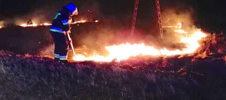 Pożar traw w Nowych Soldanach 15 marca gasili strażacy z OSP Spytkowo