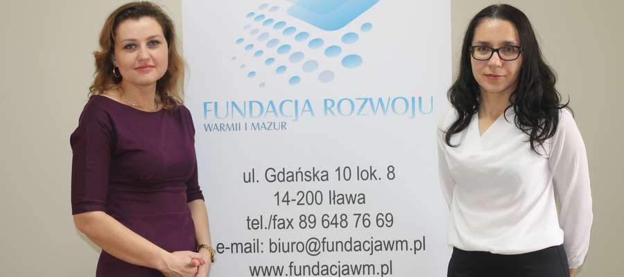 Joanna Długosz (z prawej) i Elżbieta Glegoła z Fundacji Rozwoju Warmii i Mazur w Iławie