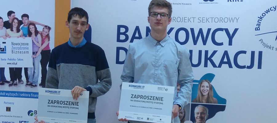 Finaliści z Budowlanki: Michał Klukowski (9 miejsce w Polsce), Patryk Kaźmierczak (19 miejsce w Polsce)