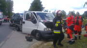 Zderzenie autolawety z ciężarówką w Budrach