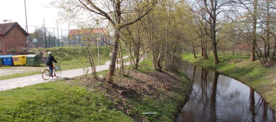 Ścieżka rowerowa nad rzeką Dymer w Biskupcu