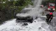 Mazda spłonęła na drodze