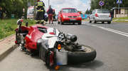 Wypadek na olsztyńskich Nagórkach. Motocyklista uderzył w tył samochodu