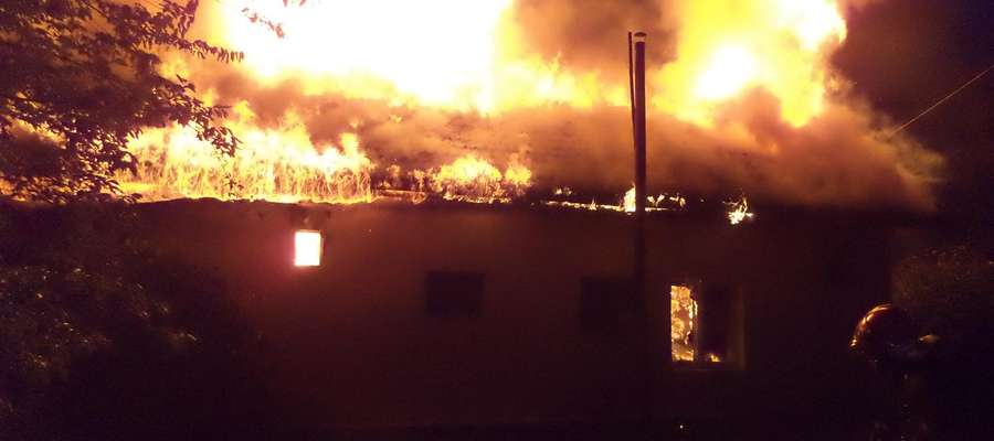 Pożar budynku gospodarczego w Smolance (gm. Sępopol)