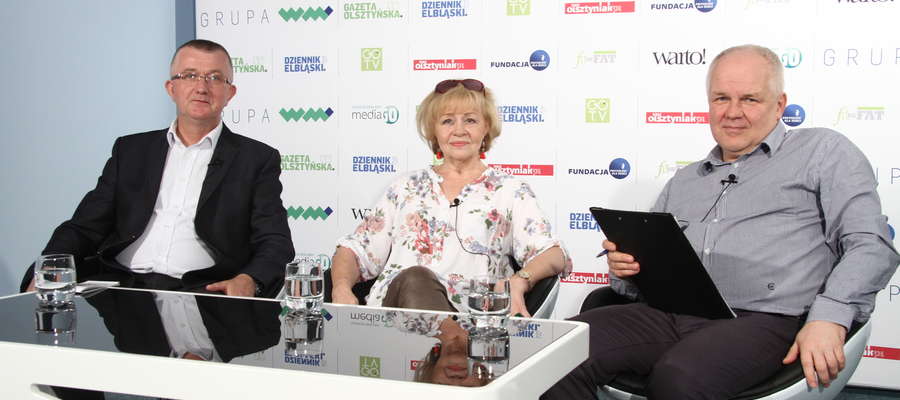 Gośćmi Igory Hrywny w studio GO TV byli radni olsztyńskiej Rady Miasta — Krystyna Flis i Mirosław Gornowicz