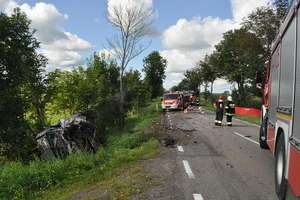 Tragiczny wypadek na trasie Giżycko - Ryn: kierowca zginął na miejscu