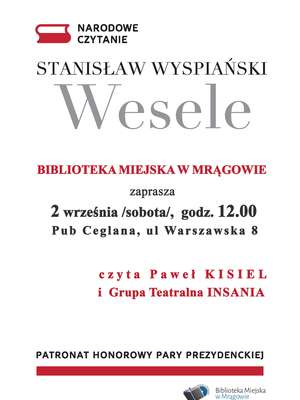Narodowe czytanie w Mrągowie - plakat