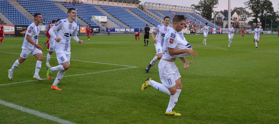 W 20. min Daniel Mlonek zdobył gola dla Sokoła, a trafienie zadedykował oczekiwanemu dziecku