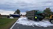 Dwie ciężarówki zderzyły się czołowo na drodze Ostróda-Olsztyn. Uwaga na utrudnienia w ruchu