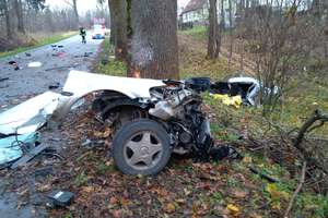 Opel z ogromną siłą uderzył w drzewo. 19 i 20-latek zginęli na miejscu [ZDJĘCIA]