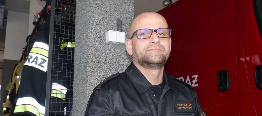 Kpt. Krzysztof Rutkowski, oficer prasowy komendy powiatowej PSP Iława