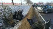 Zderzenie dwóch samochodów na "piętnastce". Dwie osoby ranne