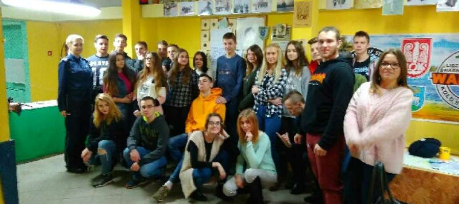 Fot.—W spotkaniu uczestniczyli uczniowie klasy mundurowej Zespołu Szkół Zawodowych w Lidzbarku Warmińskim.