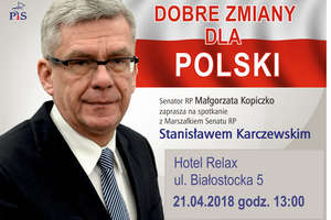 Marszałek Stanisław Karczewski w sobotę porozmawia z giżycczanami