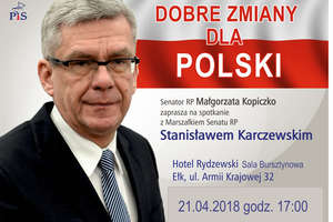 Marszałek Stanisław Karczewski w sobotę porozmawia z ełczanami