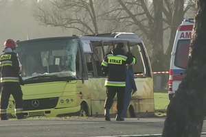 Zderzenie autobusu szkolnego z ciężarówką. Nie żyją dwie osoby, 17 rannych