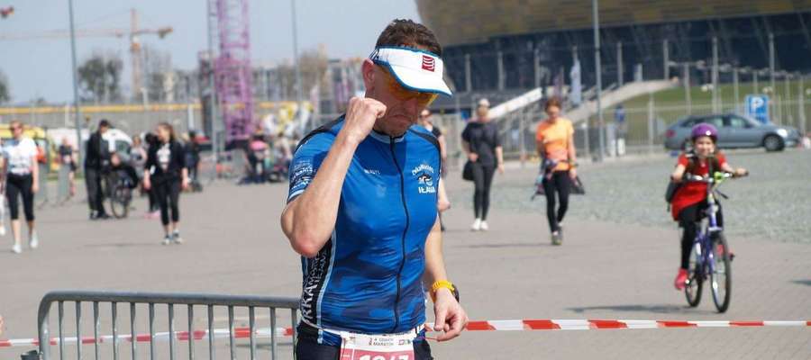 Mirosław Wasilewski (OrkaMasters Iława) na trasie 4. Gdańsk Maratonu