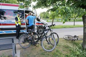 Czołowe zderzenie dwóch rowerzystów